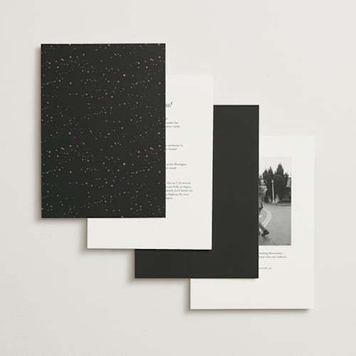 This is a tuxedo foil stamped wedding invitations with foil pressed by Leah Bisch called winter garland printing on signature in standard