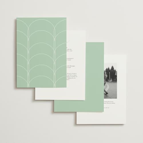This is a mint foil stamped wedding invitations with foil pressed by Elly called the greenhouse printing on signature in standard