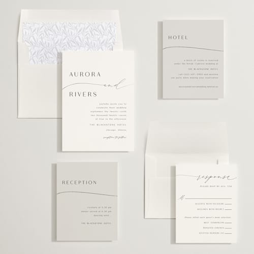 This is a piano foil stamped wedding invitations with foil pressed by Olivia Raufman called gathering printing on signature in standard