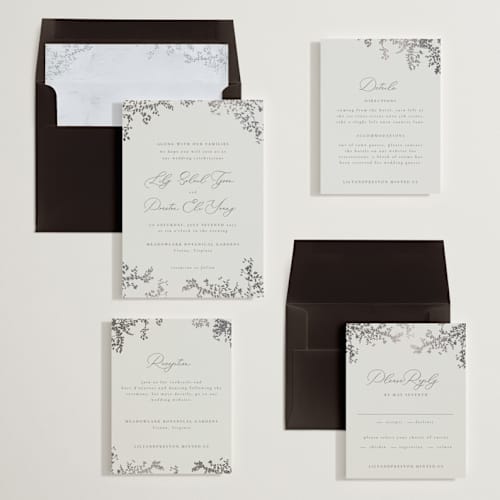 This is a bling foil stamped wedding invitations with foil pressed by Design Lotus called forever and a day printing on signature in standard