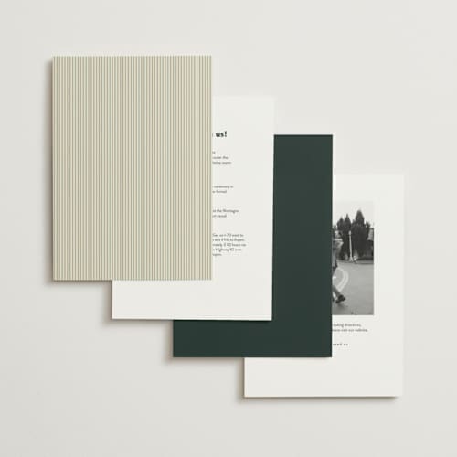 This is a fir foil stamped wedding invitations with foil pressed by Kindred Fields called deco arch printing on signature in standard