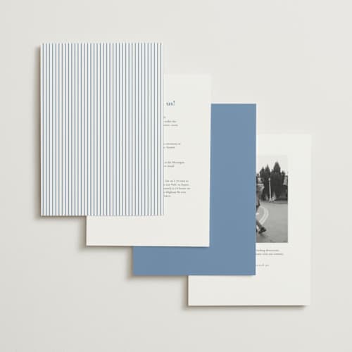 This is a french blue foil stamped wedding invitations with foil pressed by Carolyn MacLaren called timeless together printing on signature in standard