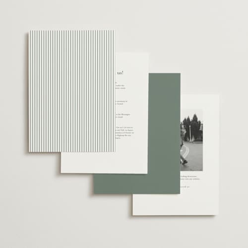This is a sage foil stamped wedding invitations with foil pressed by Carolyn MacLaren called timeless together printing on signature in standard