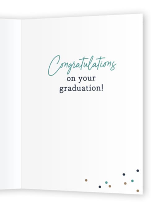 This is a champagne graduation cards with standard by Jessica Williams called tassel printing on signature in greeting cards