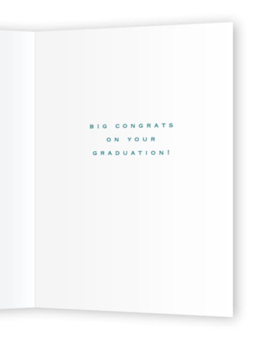 This is a seagreen graduation cards with standard by Hannah Williams called congrats banners printing on signature in greeting cards