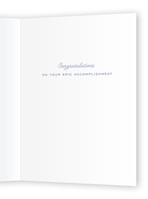 This is a denim graduation cards with standard by Alexandra Cohn called too cool printing on signature in greeting cards