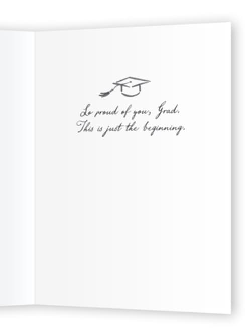 This is a cloud graduation cards with standard by Jamie Alexander called future in bloom printing on signature in greeting cards