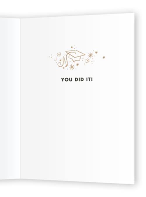 This is a kraft graduation cards with standard by Paper Raven Co. called iconic grad printing on signature in greeting cards