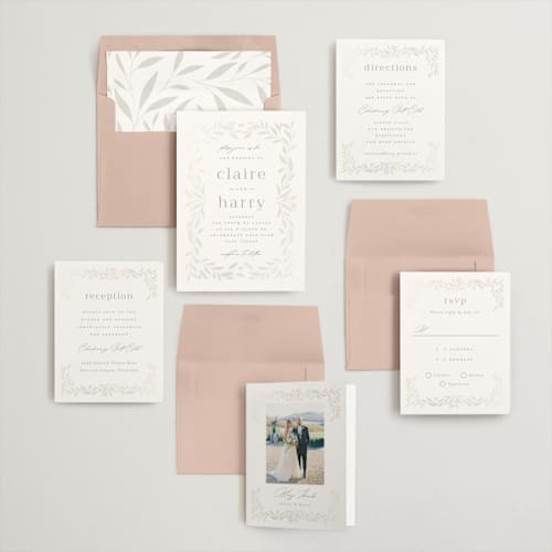 This is a cloud gloss press wedding invitations with gloss press by Ana Sharpe called clarity printing on signature in standard