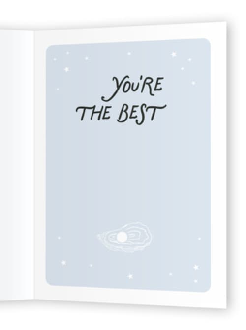 This is a sea friendship cards with standard by Jenna Holcomb called aw shucks printing on signature in greeting cards