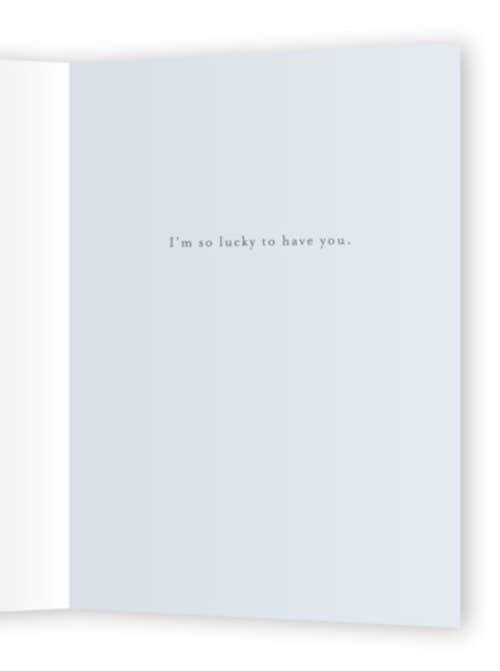 This is a sky friendship cards with standard by Nicole Walsh called lucky to have you printing on signature in greeting cards