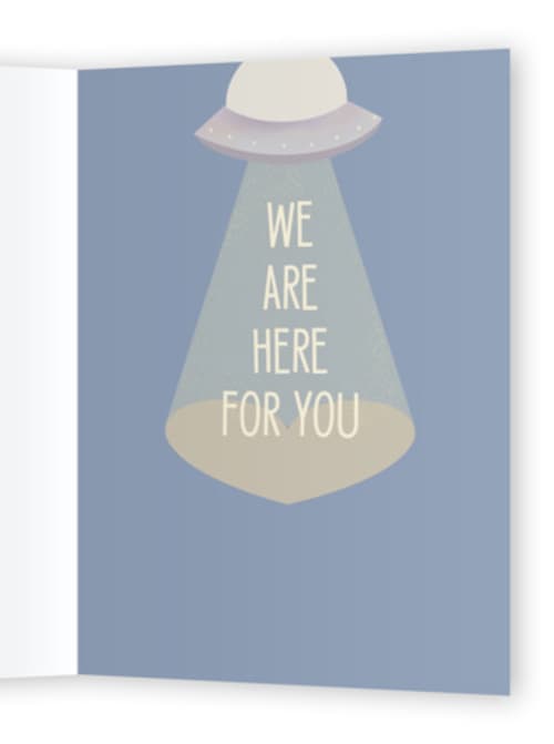 This is a midnight friendship cards with standard by Itsy Belle Studio called you are not alone printing on signature in greeting cards