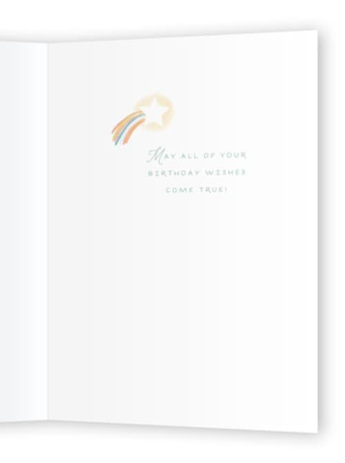 This is a willow mist birthday cards for kids with standard by Ashley Rosenbaum called birthday wishes printing on signature in greeting cards