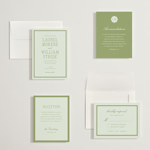 This is a forest petite wedding invitations with standard by Sara Hicks Malone called dewberry printing on signature in petite