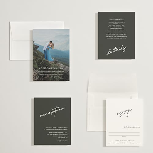 This is a cloud petite wedding invitations with standard by Pine Street Creative called as if a dream printing on signature in petite