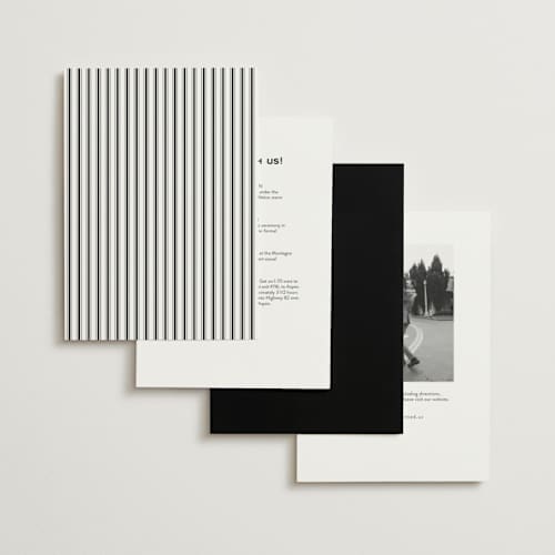 This is a salt petite wedding invitations with standard by Amy Kross called stripe bevel printing on signature in petite