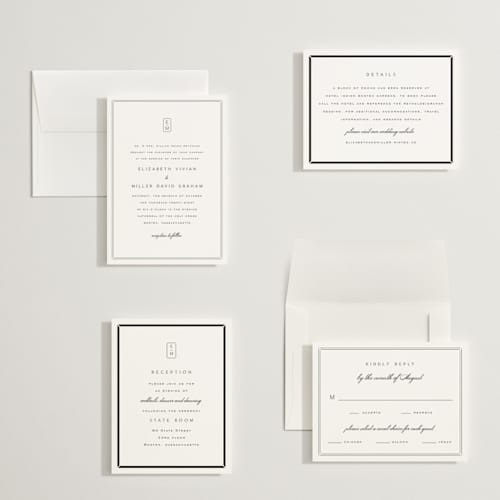 This is a salt petite wedding invitations with standard by Amy Kross called stripe bevel printing on signature in petite
