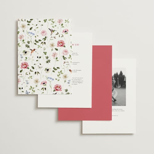 This is a peony petite wedding invitations with standard by Sarah Knight called ornate printing on signature in petite