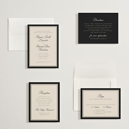 This is a raven petite wedding invitations with standard by chocomocacino called krytharaki printing on signature in petite
