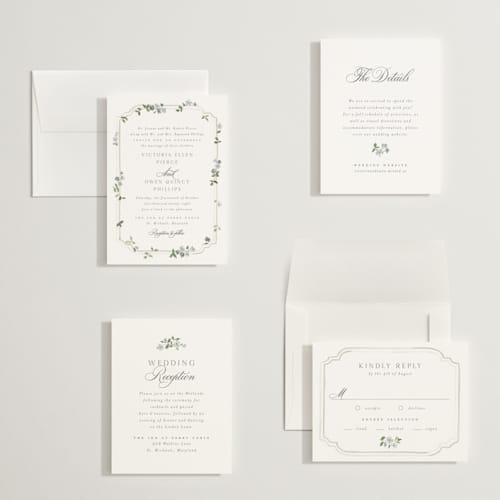This is a mist petite wedding invitations with standard by Everett Paper Goods called wistful printing on signature in petite
