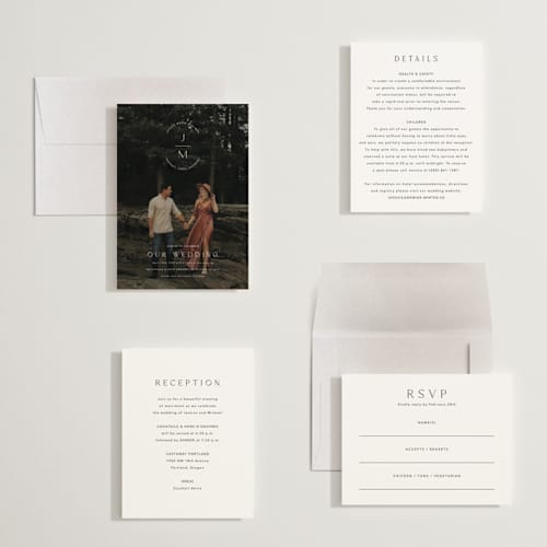 This is a opal petite wedding invitations with standard by Jennifer Postorino called picture perfect printing on signature in petite