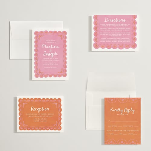 This is a carnation petite wedding invitations with standard by Itsy Belle Studio called vienes printing on signature in petite