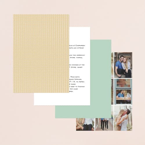 This is a mint petite wedding invitations with standard by SimpleTe Design called simple knot printing on signature in petite