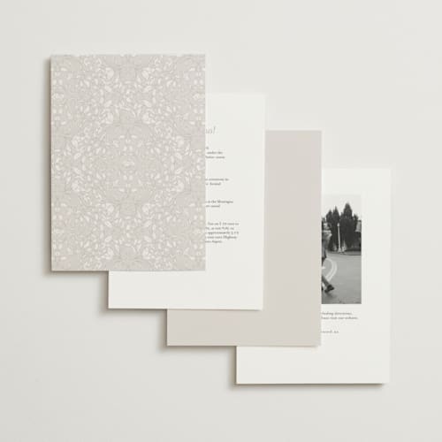 This is a natural petite wedding invitations with standard by BR Designs called vintage flourishes printing on signature in petite