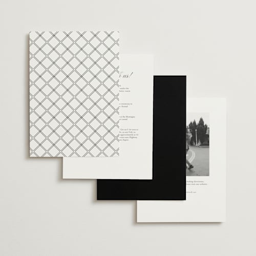 This is a tuxedo petite wedding invitations with standard by Megan Davis called hepburn printing on signature in petite