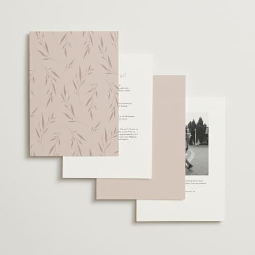 This is a dusty rose petite wedding invitations with standard by Kelly Schmidt called arch monogram printing on signature in petite