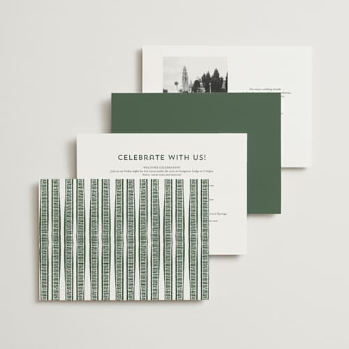 This is a fern petite wedding invitations with standard by Katharine Watson called block print frame printing on signature in petite