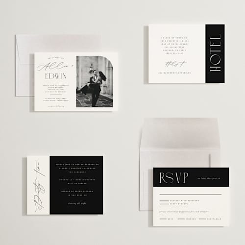This is a pearl petite wedding invitations with standard by Christie Garcia called everly printing on signature in petite