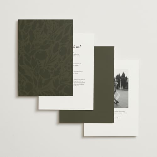 This is a autumn petite wedding invitations with standard by Kate Ahn called poetique printing on signature in petite