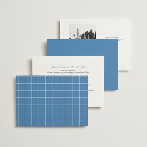 This is a cerulean petite wedding invitations with standard by Ellen Schlegelmilch called brooklyn printing on signature in petite