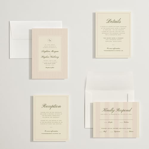 This is a blush petite wedding invitations with standard by Ellen Schlegelmilch called hayden printing on signature in petite