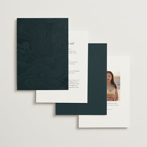This is a midnight petite wedding invitations with standard by Up Up Creative called centro printing on signature in petite