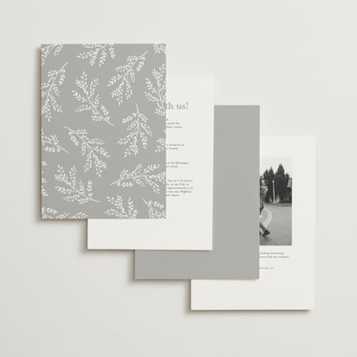 This is a snow petite wedding invitations with standard by Hooray Creative called everly printing on signature in petite