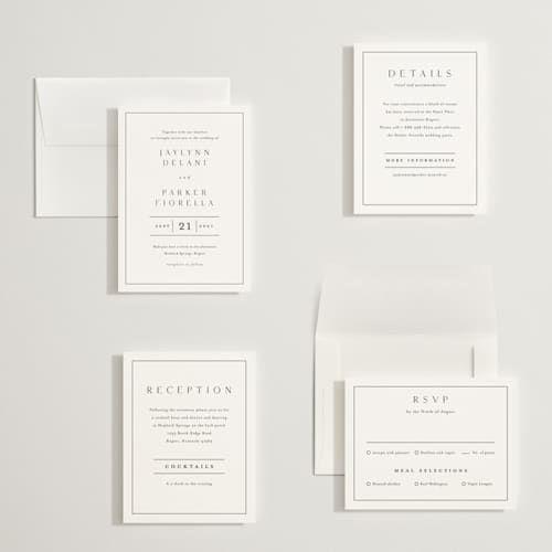 This is a cotton petite wedding invitations with standard by Stacey Meacham called warm affection printing on signature in petite