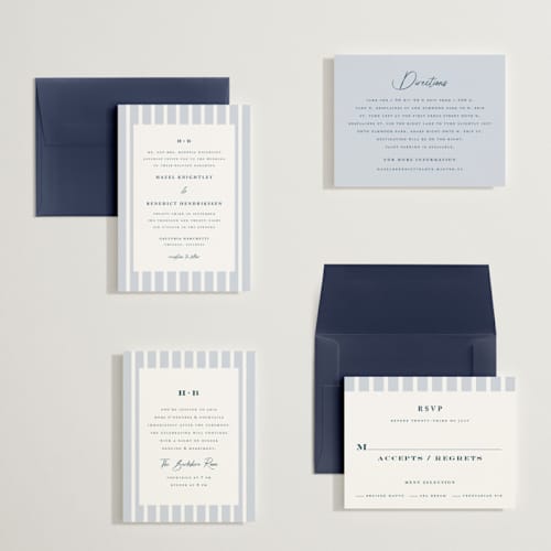 This is a powder blue petite wedding invitations with standard by chocomocacino called melihrolo printing on signature in petite