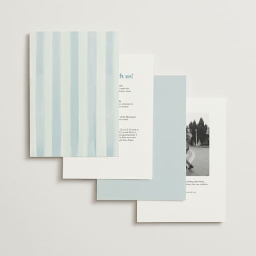 This is a celeste petite wedding invitations with standard by Pati Cascino called alento printing on signature in petite