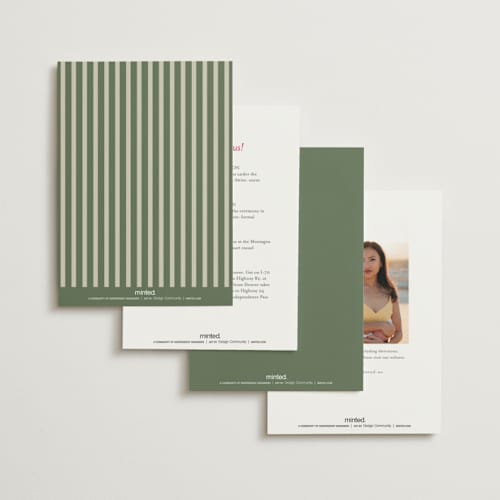 This is a ruby petite wedding invitations with standard by Jackie Crawford called holiday ribbon printing on signature in petite