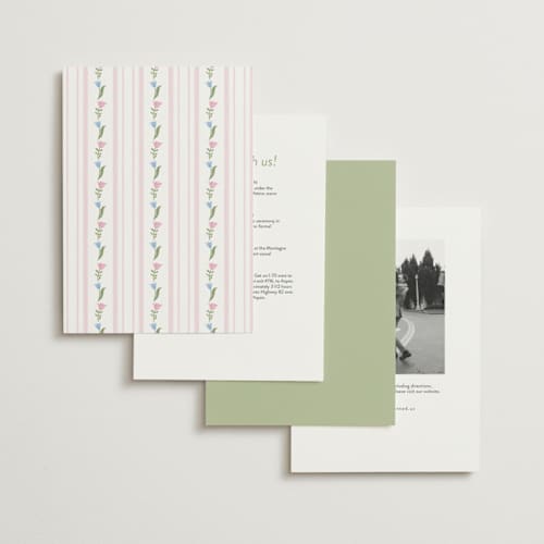 This is a garden petite wedding invitations with standard by Creo Study called folk garden printing on signature in petite