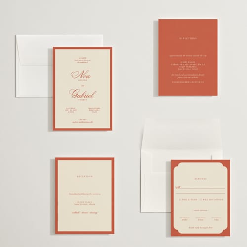 This is a cherry petite wedding invitations with standard by Ani Somi called borders printing on signature in petite