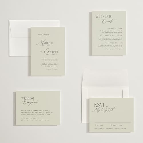 This is a spring petite wedding invitations with standard by Kelly Schmidt called scripted initials printing on signature in petite