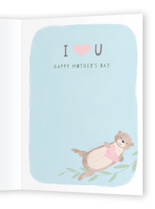 This is a jungle mothers day cards with standard by Susan Zinader called no otter mom printing on signature in greeting cards