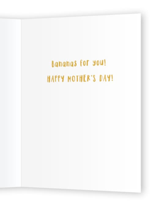 This is a banana mothers day cards with standard by Starry Lane Studio called you're the tops, nana printing on signature in greeting cards
