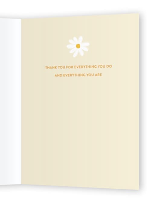 This is a sunshine mothers day cards with standard by Sam Dubeau called falling daisies printing on signature in greeting cards