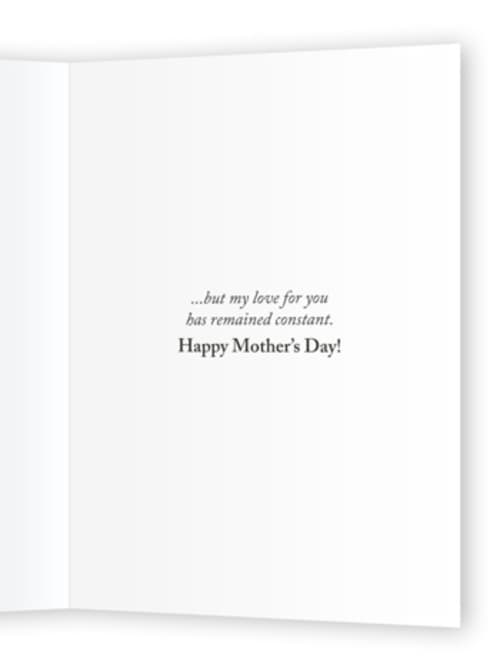 This is a blush mothers day cards with standard by Monica Hees called rides printing on signature in greeting cards