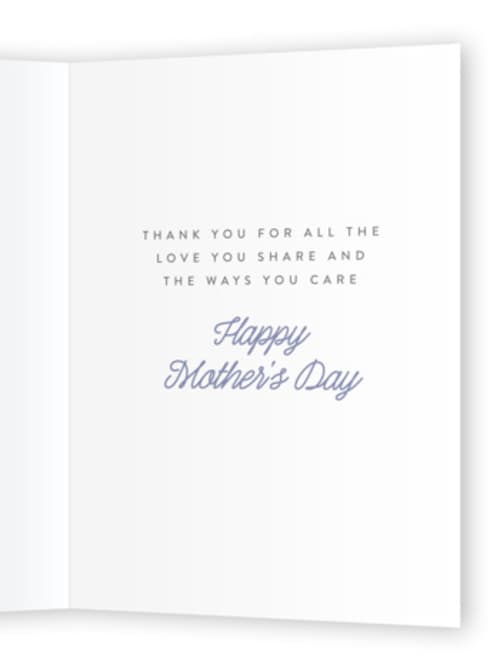 This is a lavender mothers day cards with standard by Itsy Belle Studio called flower wreath printing on signature in greeting cards