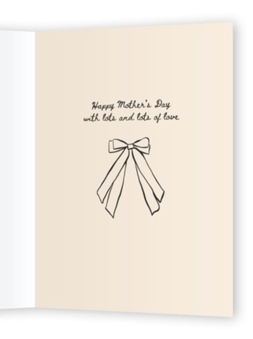 This is a natural mothers day cards with standard by Gabrielle Neil called tying me together - coquette bows printing on signature in greeting cards